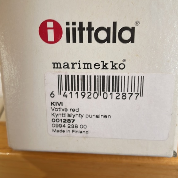 Vintage RED Iittala Marimekko candle votive🌲❣️ - Picture 2 of 5